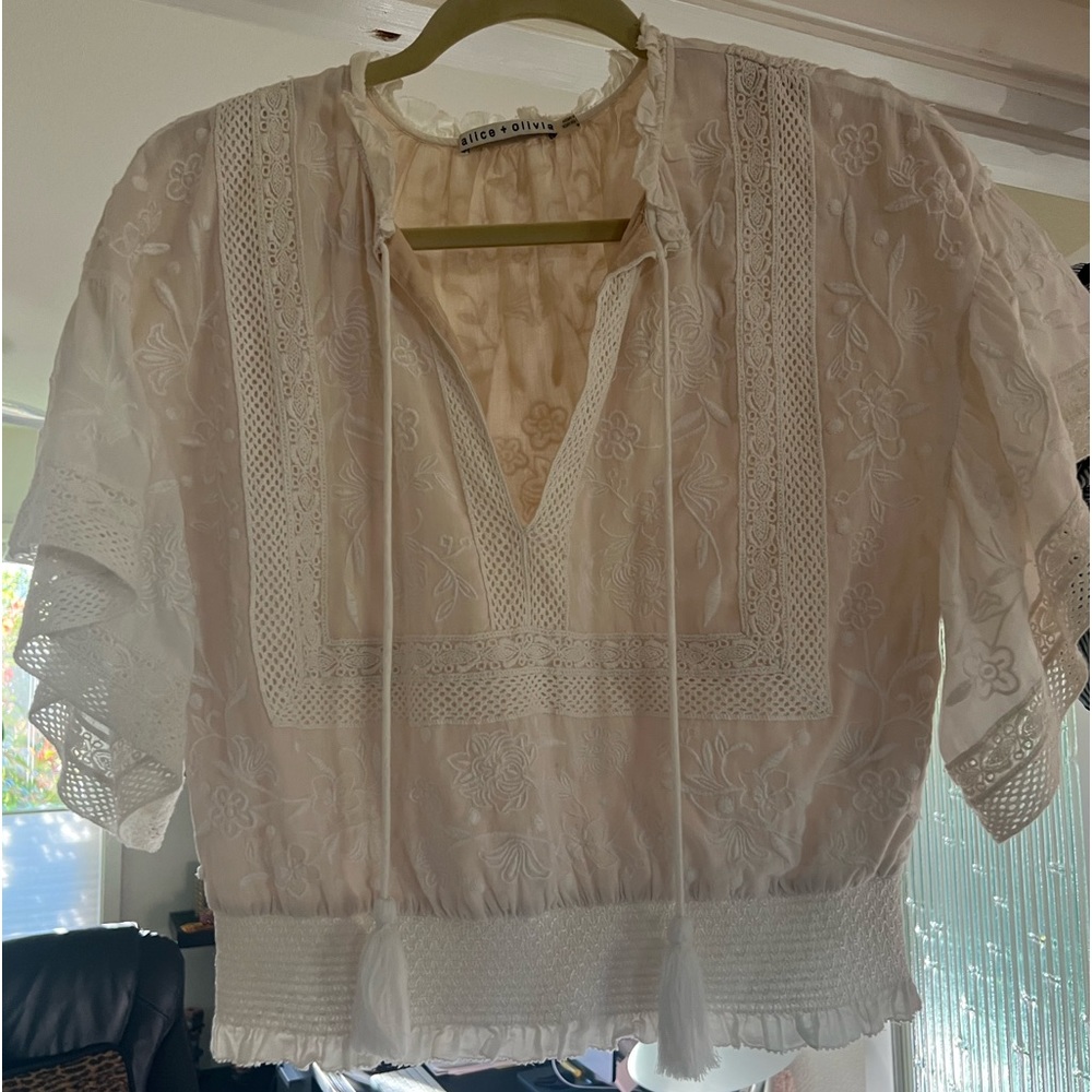 Alice + Olivia Tabitha Ruffle Blouse
